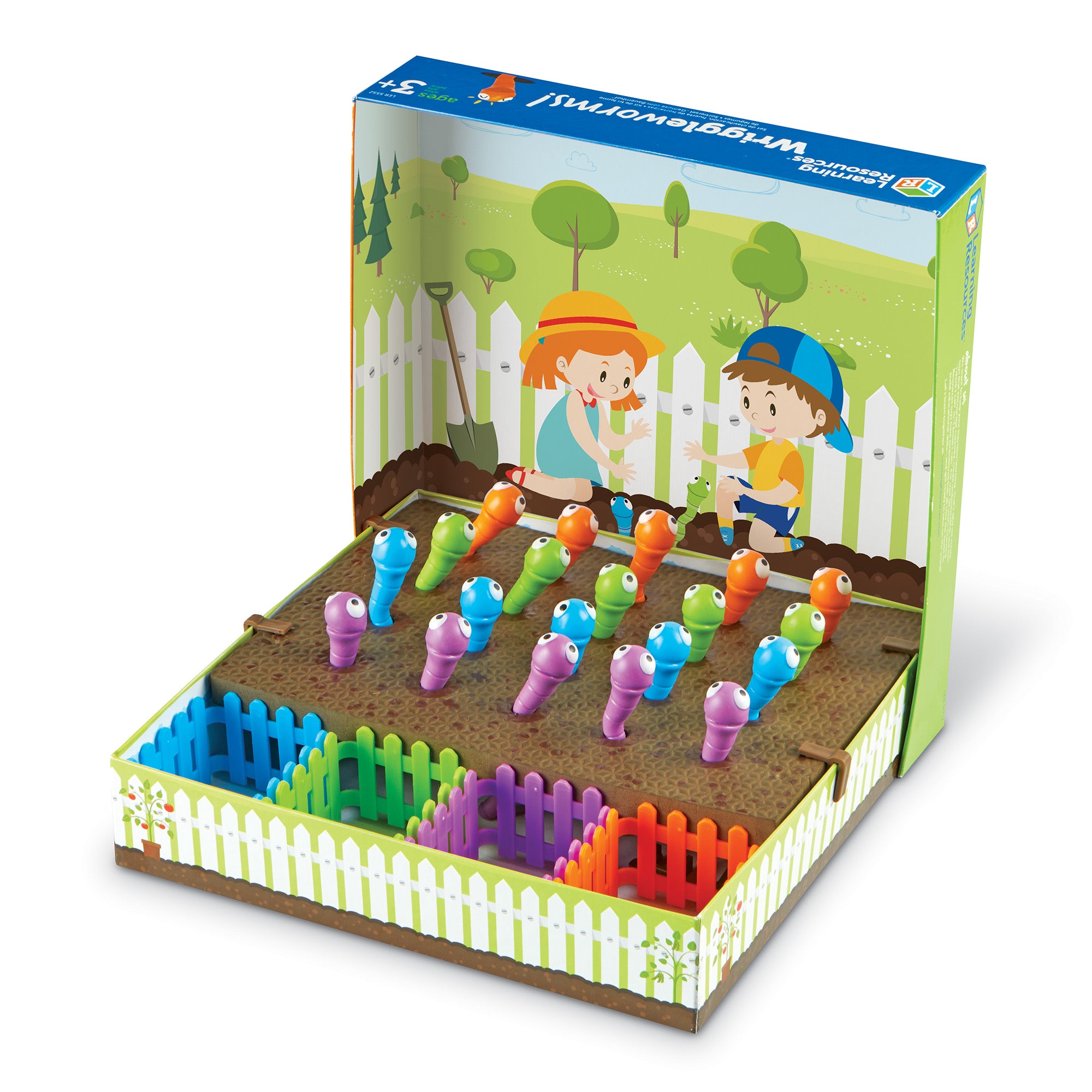 Learning Resources Wriggleworms Fine Motor Activity Set, 5-in-1 Preschool Learning Game, Develops Pencil Grip & Coordination, Includes Tri-Grip Tong & Activity Cards, Ages 3+