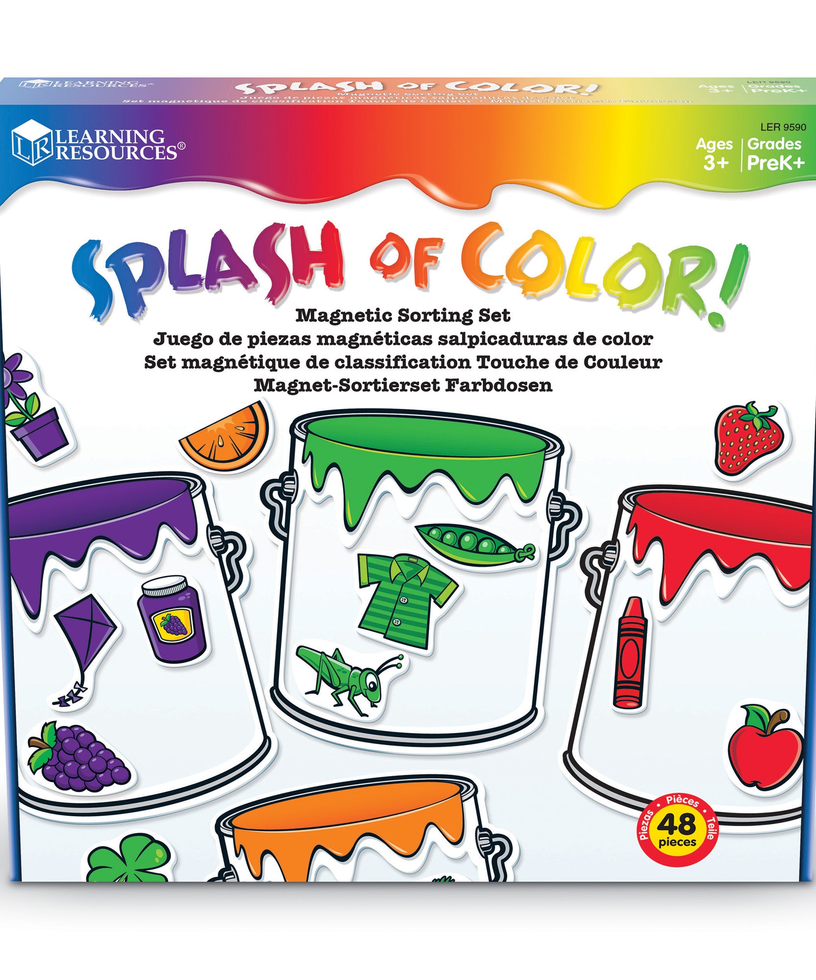 Learning Resources Magnetic Paint Can Colour Sorting Set, Develop Early Maths, Colour Recognition, and Sorting Skills, Includes 8 Paint Pot Frames and 40 Magnetic Sorting Pieces