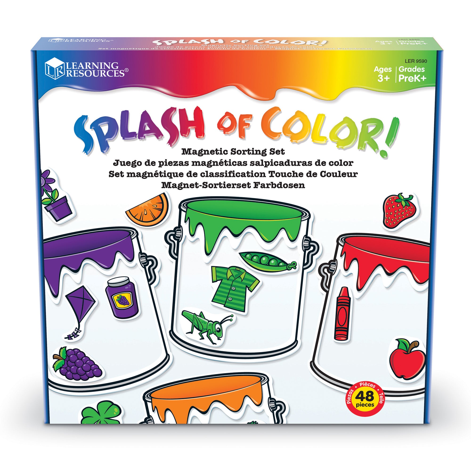 Learning Resources Magnetic Paint Can Colour Sorting Set, Develop Early Maths, Colour Recognition, and Sorting Skills, Includes 8 Paint Pot Frames and 40 Magnetic Sorting Pieces