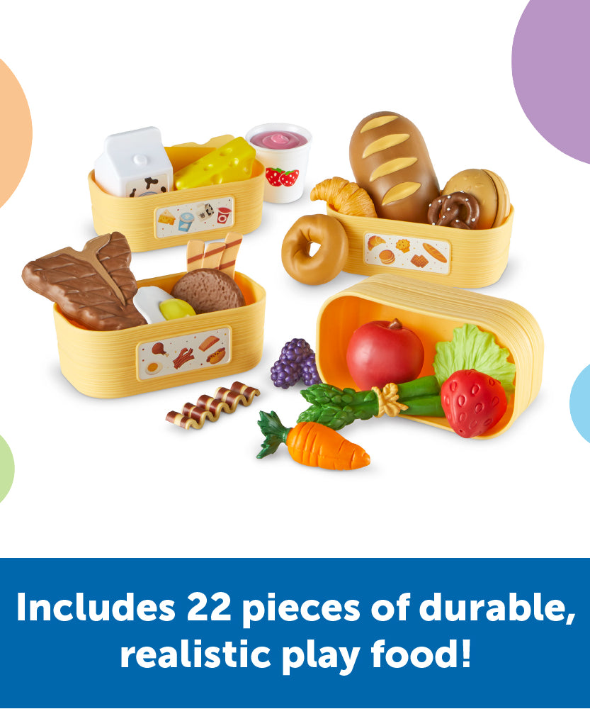Learning Resources New Sprouts Pick 'n' Sort Food Groups, 26 Piece Play Food Set for Toddlers, Teaches Food Categories with Sorting Baskets, Ages 18 Months and Up