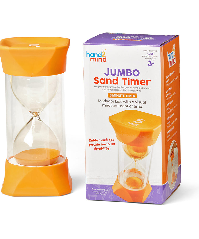 موارد التعلم - مؤقت رملي ضخم (5 دقائق)، مؤقت مرئي ملون للأطفال، أداة لإدارة الوقت للأعمار من 3 سنوات فما فوق