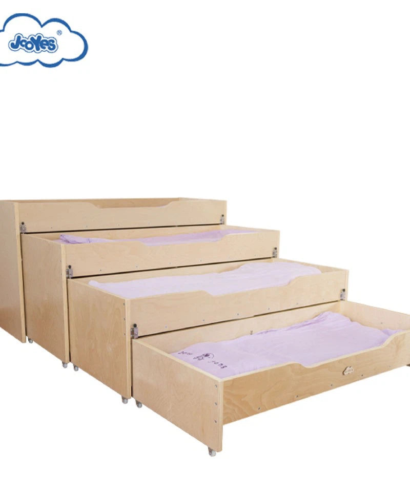 JOOYES Kindergarten Stackable Bed 4-in-1, Space-Saving Natural Wood Bunk Bed for Preschools and Daycare, Promotes Independence, Cooperation, and Easy Nap Management – Early Development & Activity Toys