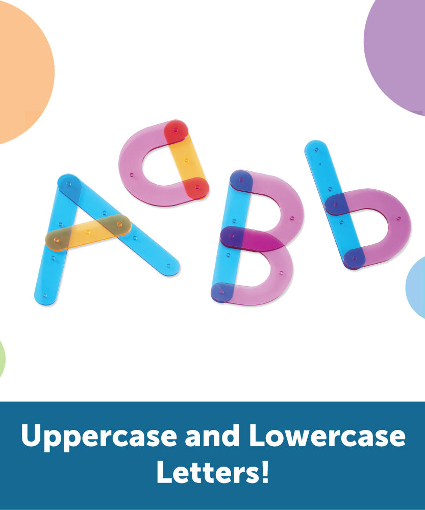 Learning Resources Letter Construction Activity Set, Hands-On Letter Formation & Recognition Tool for Early Learners, Includes 60 Pieces & Activity Cards