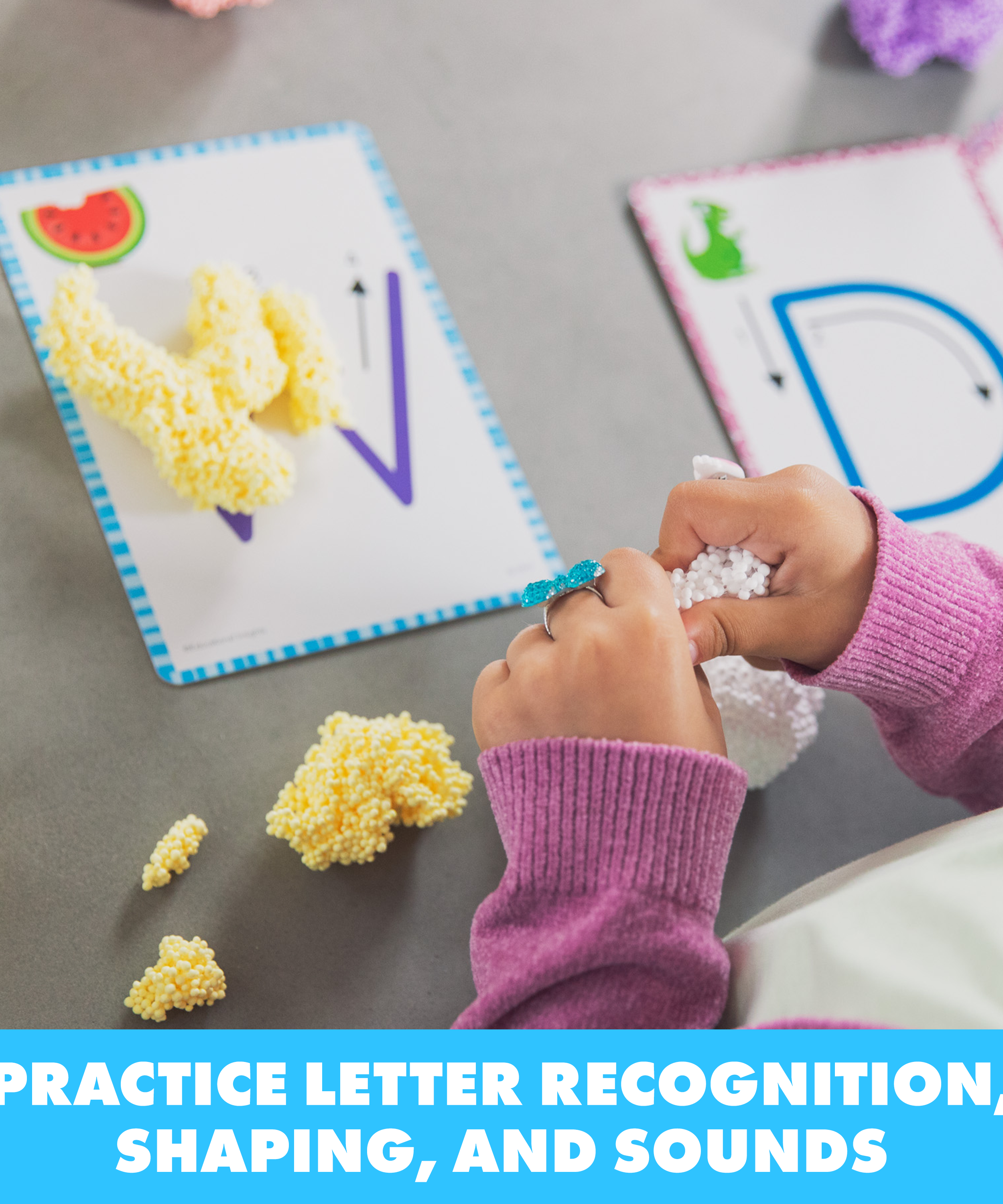 مجموعة أشكال وتعلم الأبجدية من بلاي فوم، ألعاب حسية وتعلم مبكر للحروف، سهلة التنظيف ولا تجف أبدًا، من موارد التعلم