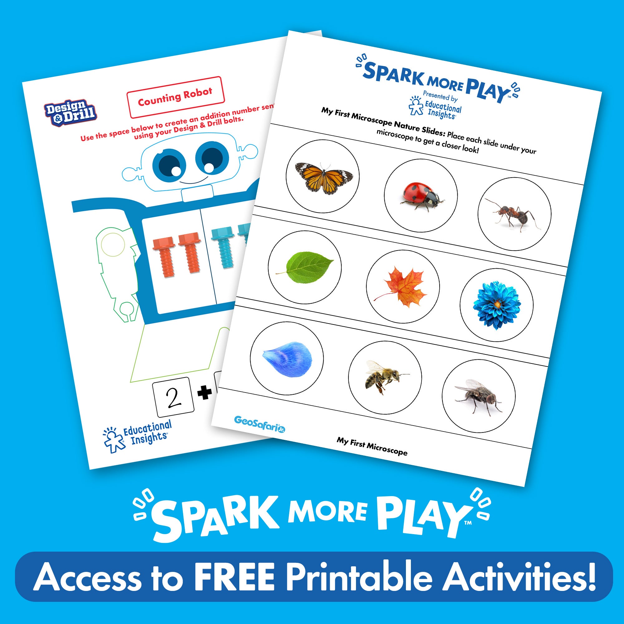 موارد التعلم جيوسفاري جونيور. تلسكوبي الأول، تلسكوب لعبة للأطفال بدون تركيز مع تكبير 9 أضعاف، لعبة STEM للمبتدئين لاستكشاف الأماكن الخارجية، للأعمار من 4 سنوات فما فوق