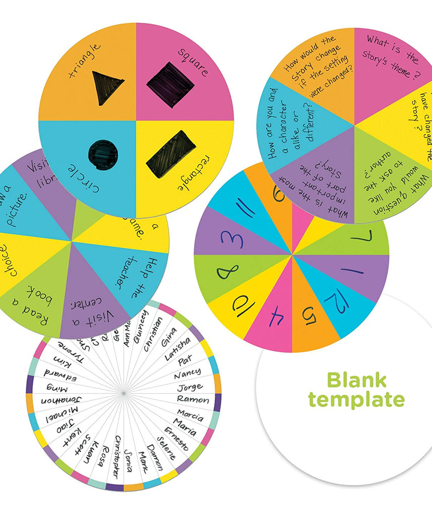 عجلة دوارة مغناطيسية جامبو من Learning Resources، عجلة دوارة قابلة للتخصيص للأنشطة الصفية، مورد أمام الفصل، تتضمن 3 بطاقات مزدوجة الجوانب، دليل المعلم، مثالية للأعمار من 3 سنوات فما فوق