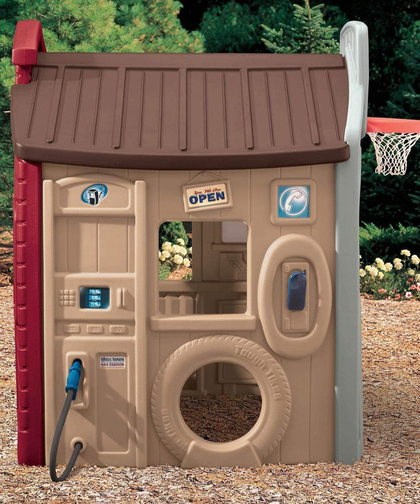 Little Tikes Town Playhouse, 4-in-1 Role Play Zones, Durable Indoor & Outdoor Playhouse with Garage, Market, School & Sports Wall, Ages 18 Months+