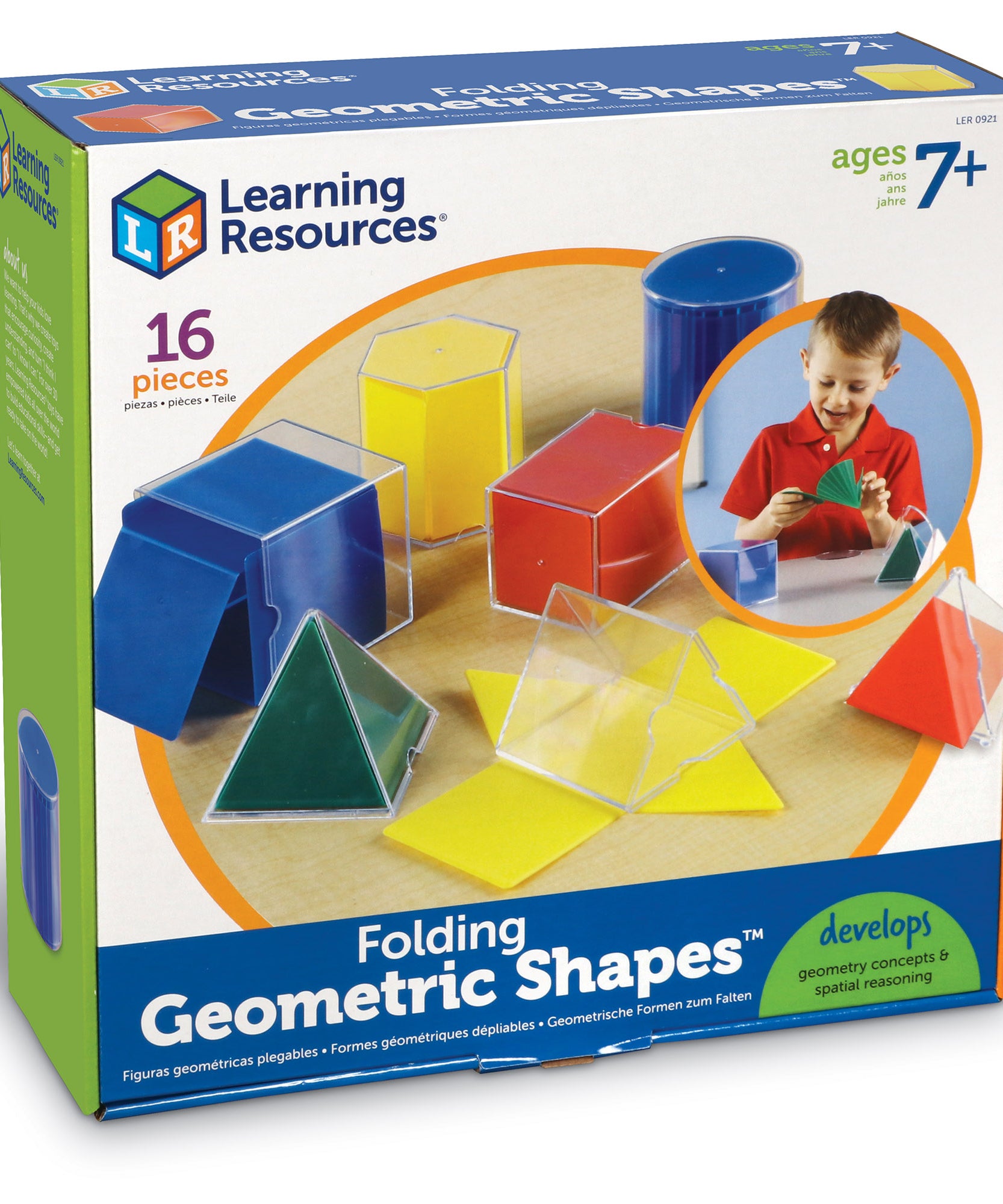 موارد تعليمية: أشكال هندسية قابلة للطي، مجموعة من 8 قطع، للأعمار من 7 سنوات فما فوق، تعلم عملي للرياضيات ثلاثية الأبعاد للأشكال والتناظر