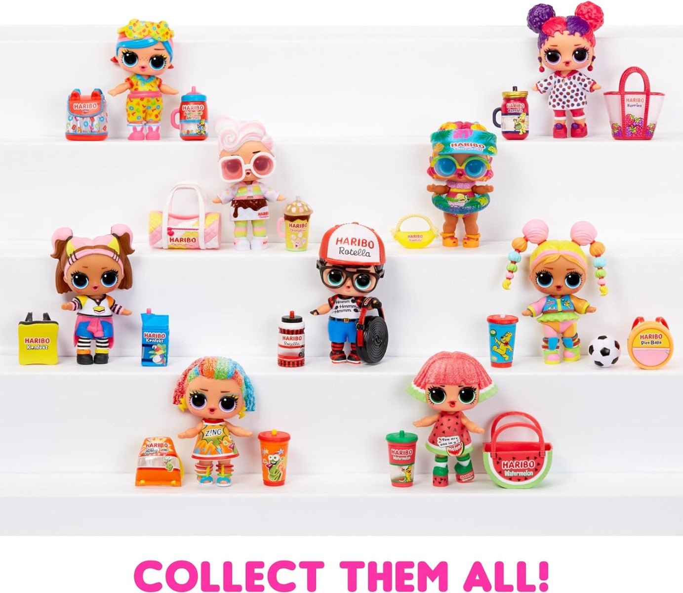 L.O.L. Surprise Loves Mini Sweets Series 3 X Haribo Dolls with 7 Surprises, Collectible Fashion Doll with Outfit, Shoes, Accessories, Bottle, and Purse, Ages 3+