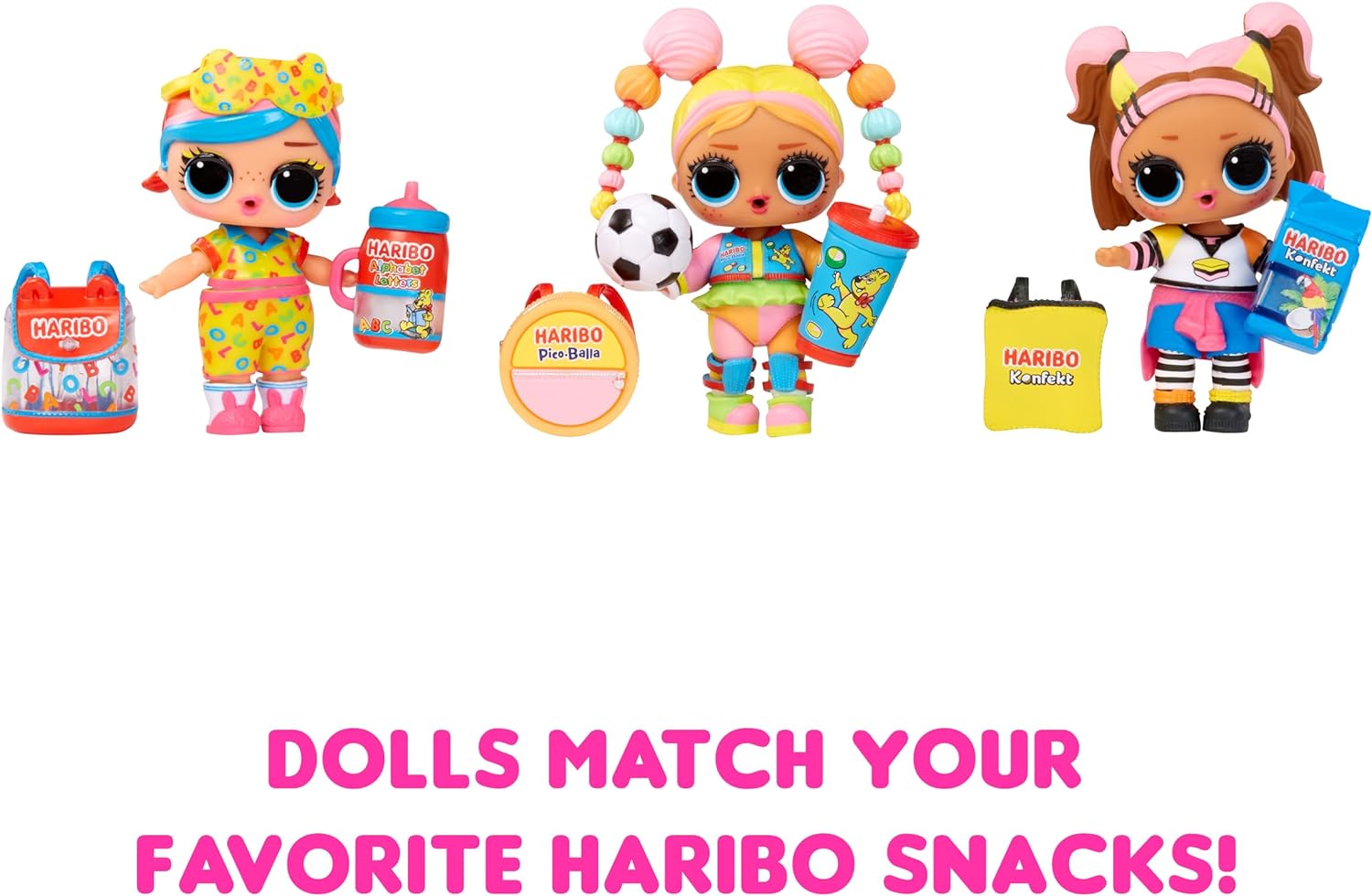 L.O.L. Surprise Loves Mini Sweets Series 3 X Haribo Dolls with 7 Surprises, Collectible Fashion Doll with Outfit, Shoes, Accessories, Bottle, and Purse, Ages 3+