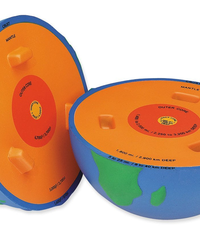 نموذج الأرض المقطعي من Learning Resources، كرة أرضية ناعمة من الإسفنج مقاس 13 سم مع طبقات مُسمّاة، ودرجات حرارة وأعماق، تتضمن دليل أنشطة، لعبة علمية تعليمية للأطفال