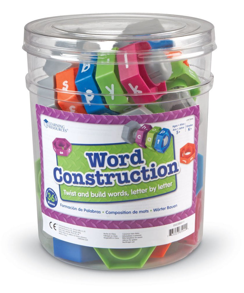 Learning Resources Word Construction, Hands-On Literacy Tool, Encourages Early Word Building & Spelling, Includes Activity Guide, Learning Resources