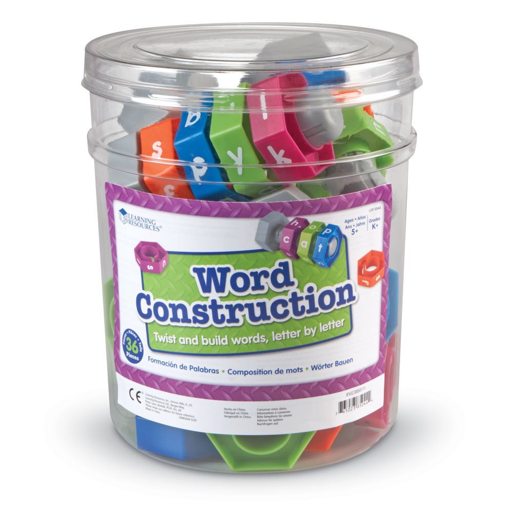 Learning Resources Word Construction, Hands-On Literacy Tool, Encourages Early Word Building & Spelling, Includes Activity Guide, Learning Resources