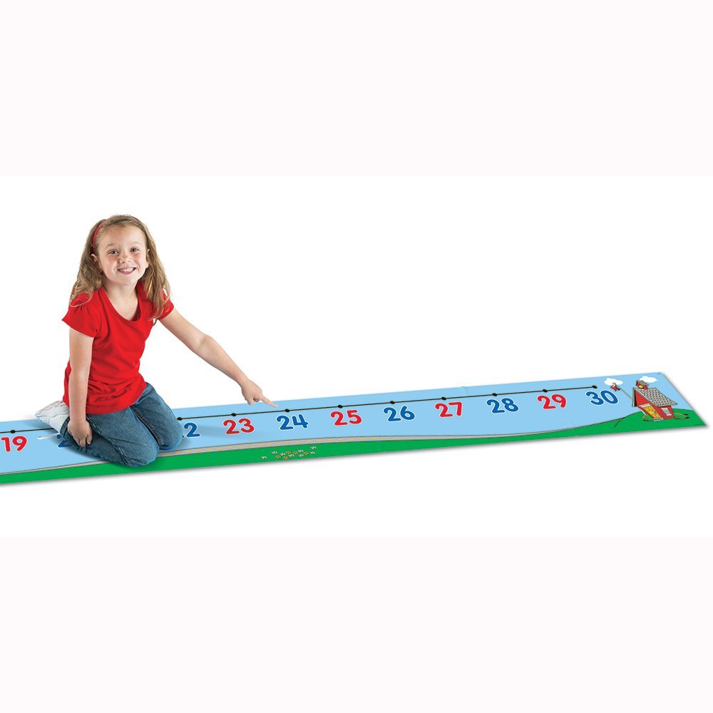 Learning Resources 0–30 Number Line Floor Mat Durable Vinyl Math Mat for Kids Ages 5 Plus