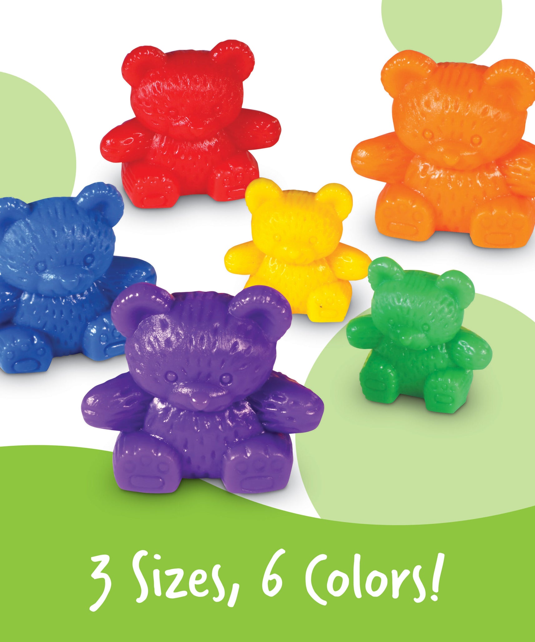 Learning Resources Three Bear Family Counters, Set of 96, Multi-Coloured Maths Counters for Counting, Sorting, Patterning & Weight Comparison, Ideal for Classroom Learning, Ages 3+