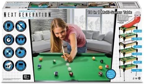Merchant Ambassador 36 Inch 10-in-1 Multi Game Table for Kids, Pool, Basketball, Table Tennis, Slide Hockey and Board Games Activity Center, Ages 6+