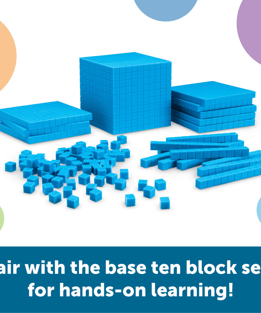 مجموعة أدوات تعليمية مغناطيسية عملاقة للأساس العشري من Learning Resources، مجموعة توضيحية للفصول الدراسية لتدريس القيمة المكانية والكسور والأعداد العشرية، مجموعة أدوات رياضية تفاعلية من 131 قطعة