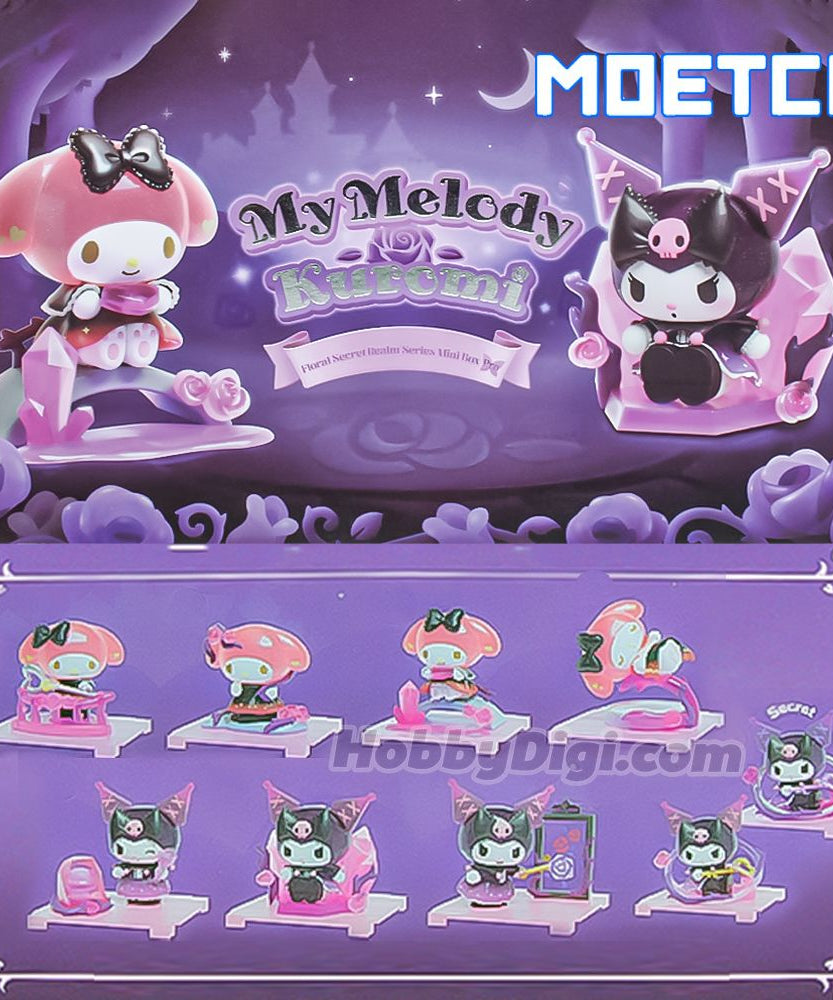 مجسمات مويتش سانريو ماي ميلودي وكورومي فلورال سيكريت ريلم بلايند بوكس ​​- لعبة عشوائية قابلة للتجميع، قطعة واحدة، مجسمات ومقتنيات مفاجئة غامضة، للأعمار من 6 سنوات فما فوق