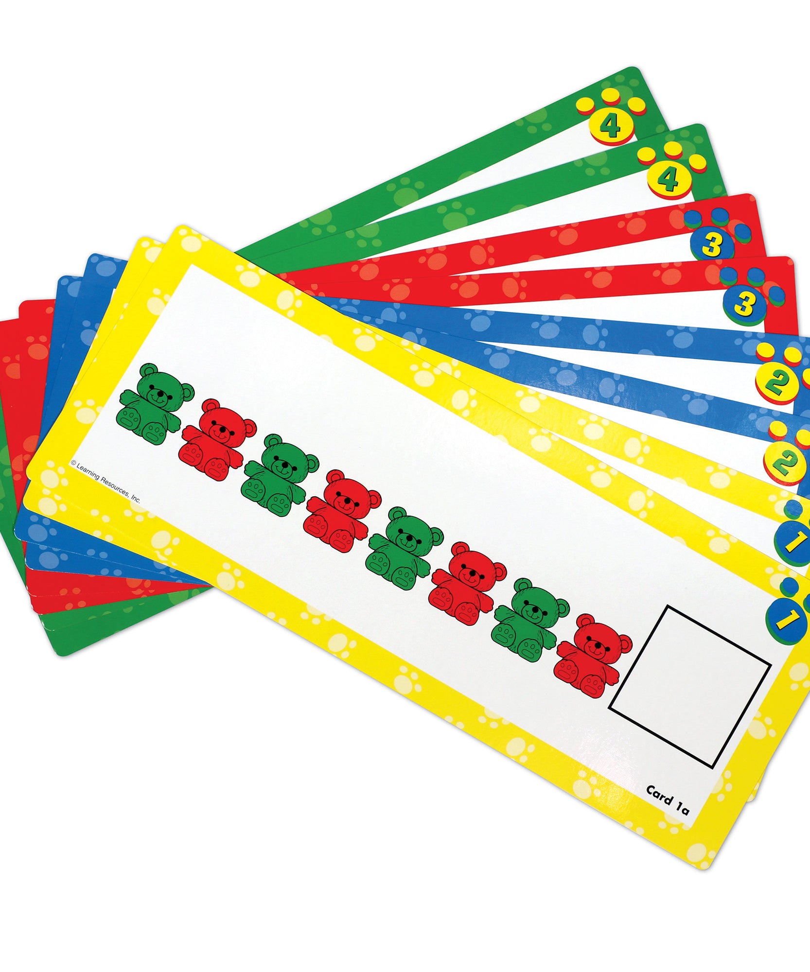 Learning Resources Three Bear Family Double-Sided Pattern Cards, Set of 16, Hands-On Maths Activities for Counting, Sorting & Patterning, Ideal for Classroom & Home Learning, Ages 3+