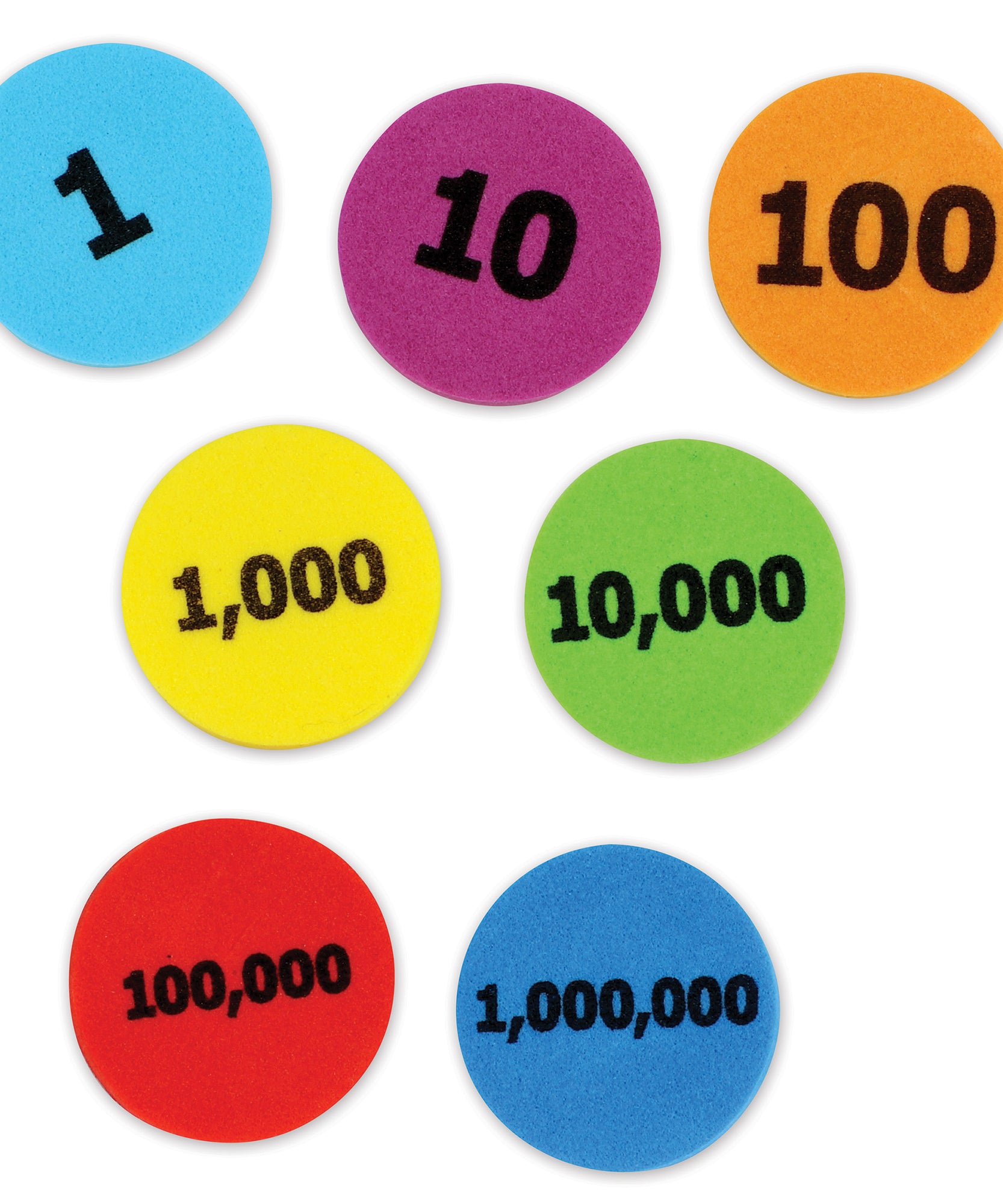 موارد التعلم - أقراص القيمة المكانية، مجموعة من 280 قرصًا، عدادات رياضية مُرمَّزة بالألوان للعد والجمع والطرح، تدعم تعلم القيمة المكانية