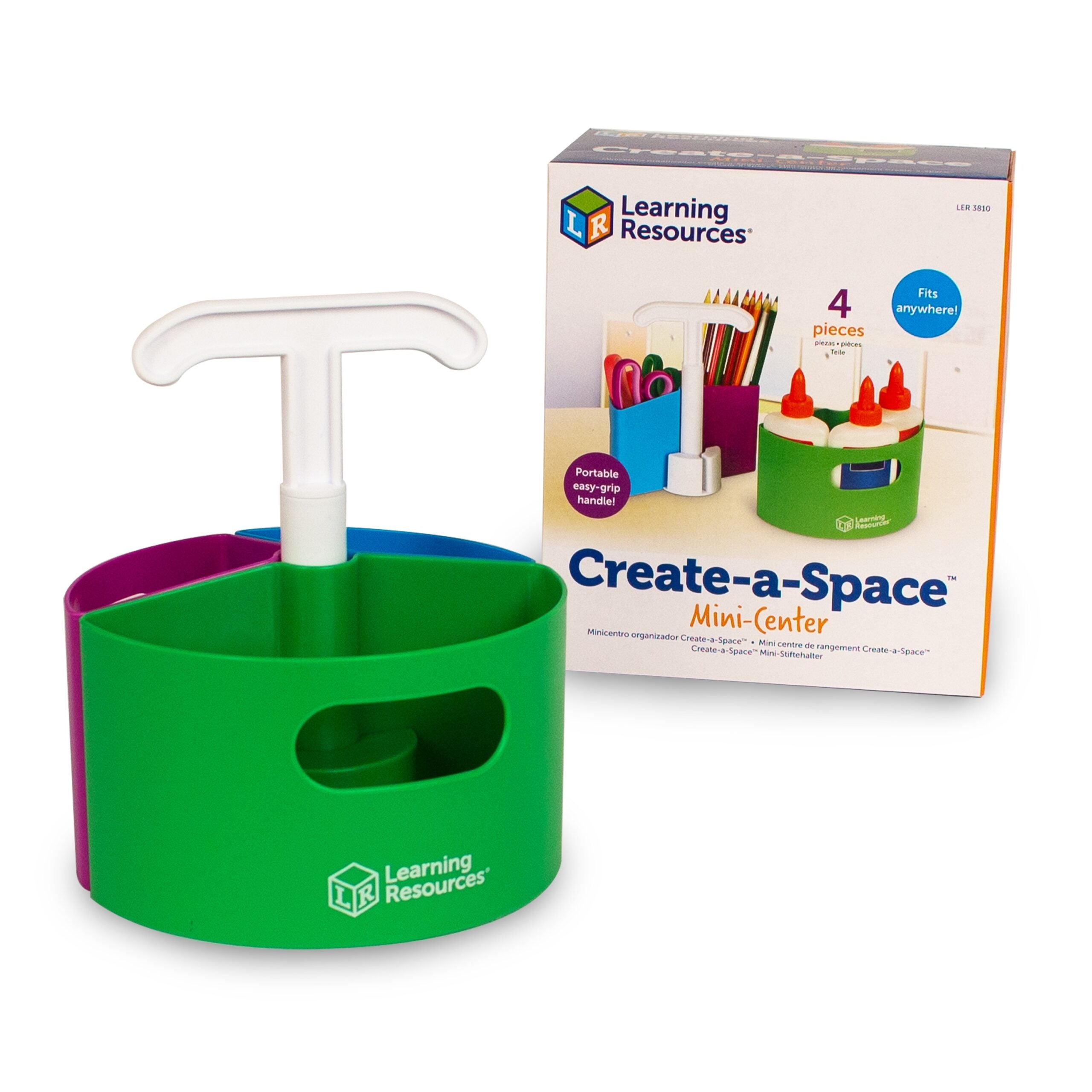 مركز Create-a-Space الصغير من Learning Resources، منظم تخزين مضغوط للأقلام والعلامات والمستلزمات المكتبية، بمقبض سهل الحمل، مثالي للمنزل أو المكتب أو الفصل الدراسي أو مساحة الإبداع