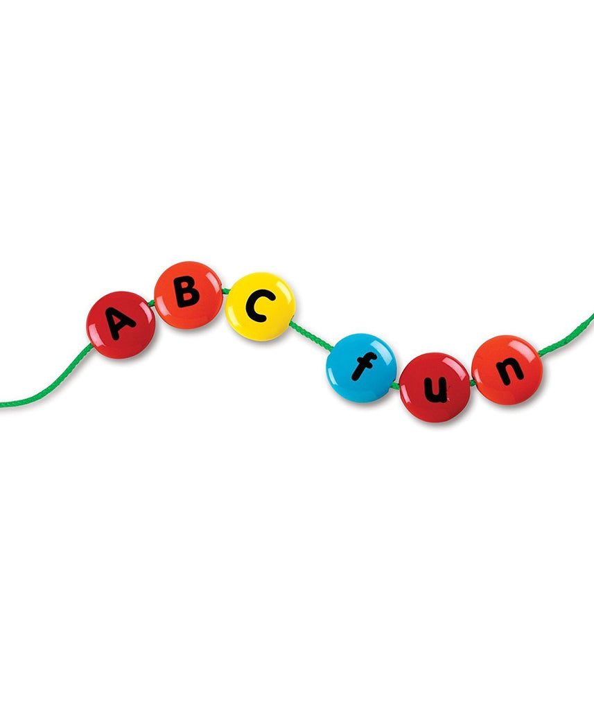 مصادر التعلم - وجبات خفيفة ذكية - حلوى ربط الحروف الأبجدية، خرز أبجدي للمهارات الحركية الدقيقة والقراءة والكتابة المبكرة، لعبة تعليمية لمرحلة ما قبل المدرسة مع وعاء تخزين، للأعمار من 3 سنوات فما فوق