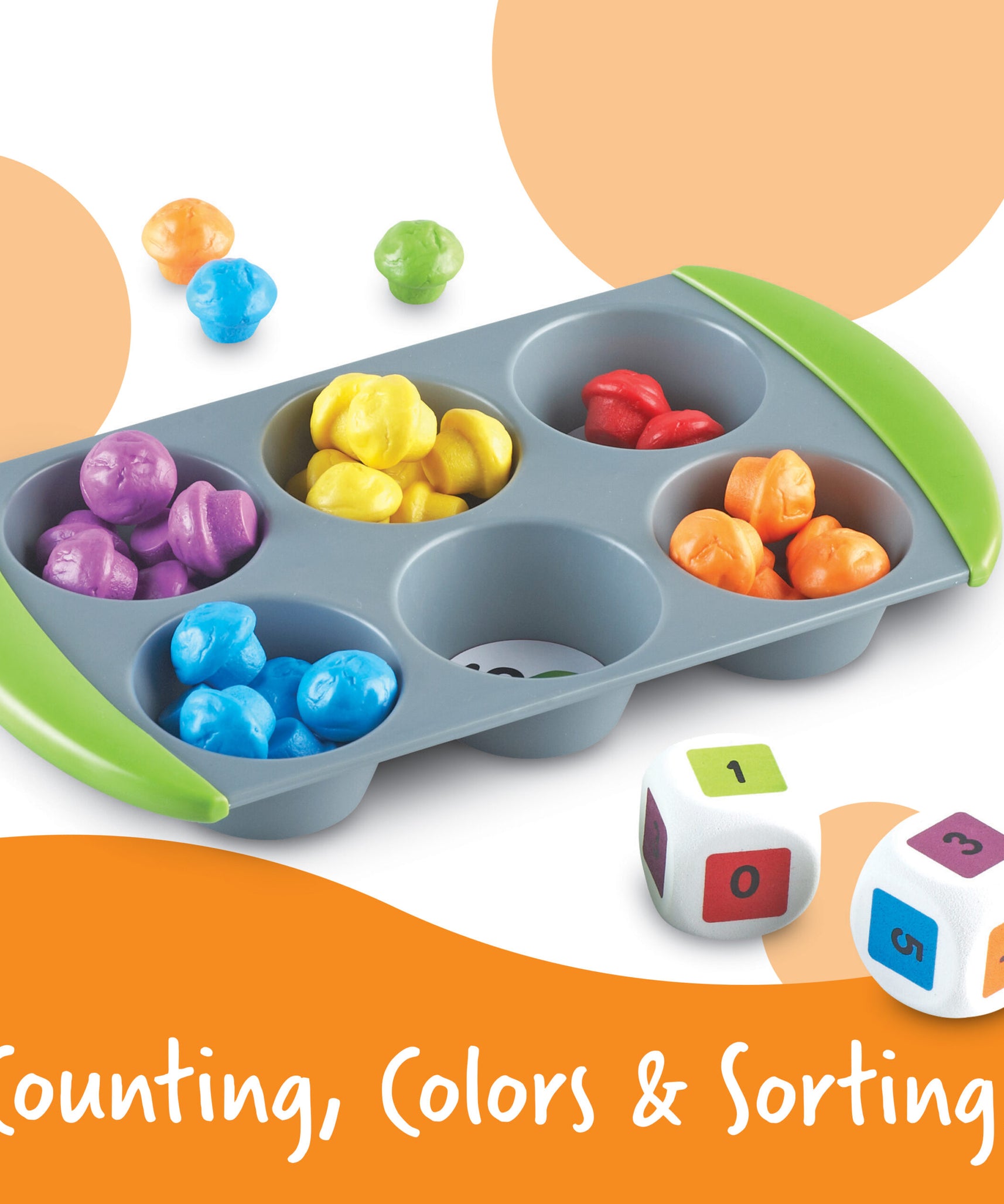 Learning Resources Mini Muffin Match Up, Hands-On Early Maths Activity Set for Colour, Number Recognition, and Fine Motor Skills, Ages 3+