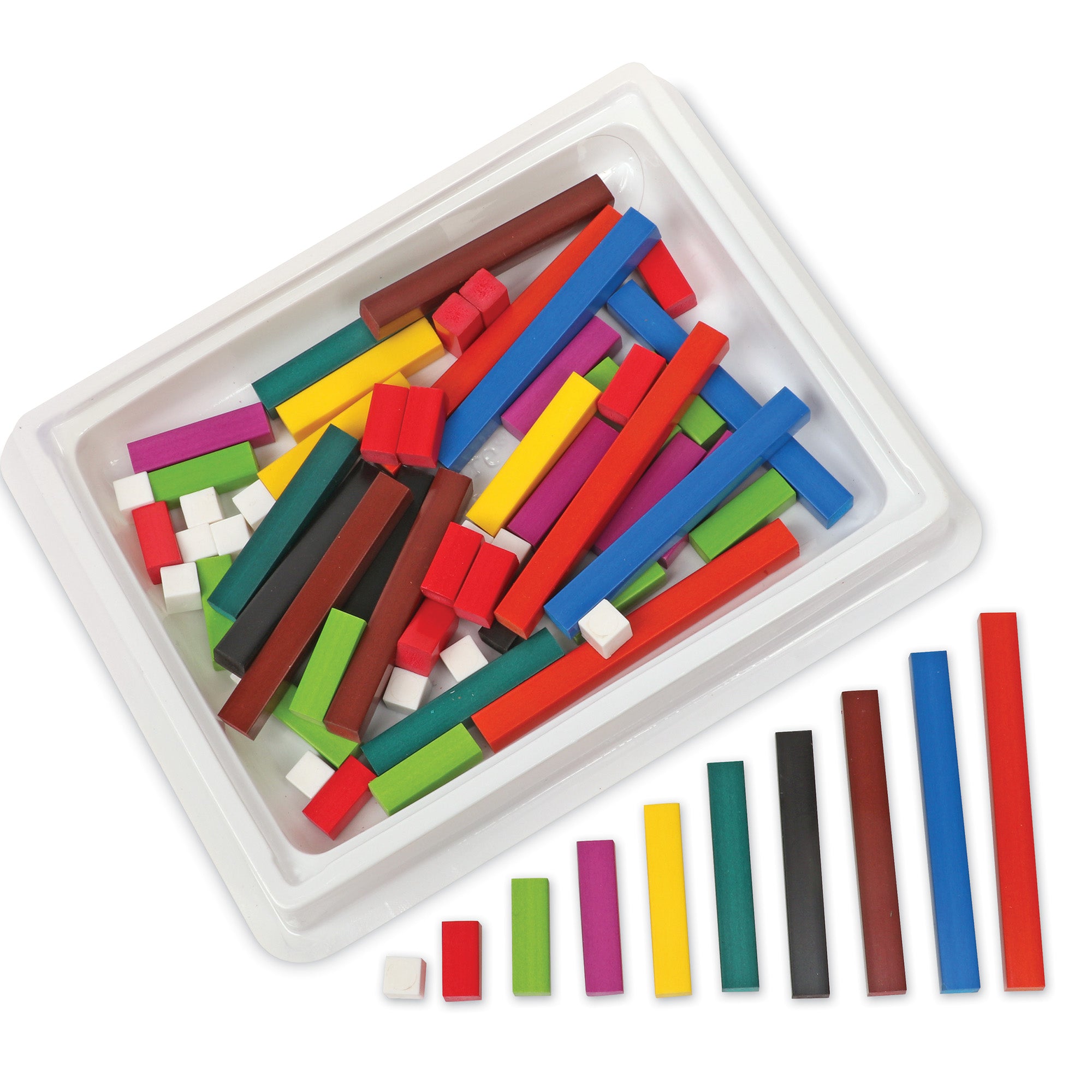 Learning Resources Cuisenaire Rods Multipak, Wooden Maths Rods Set, 444 Pieces, Ideal for Fractions, Measurement & Algebra, Classroom Maths Manipulatives with Storage Tray & Teacher’s Guide, Ages 4+