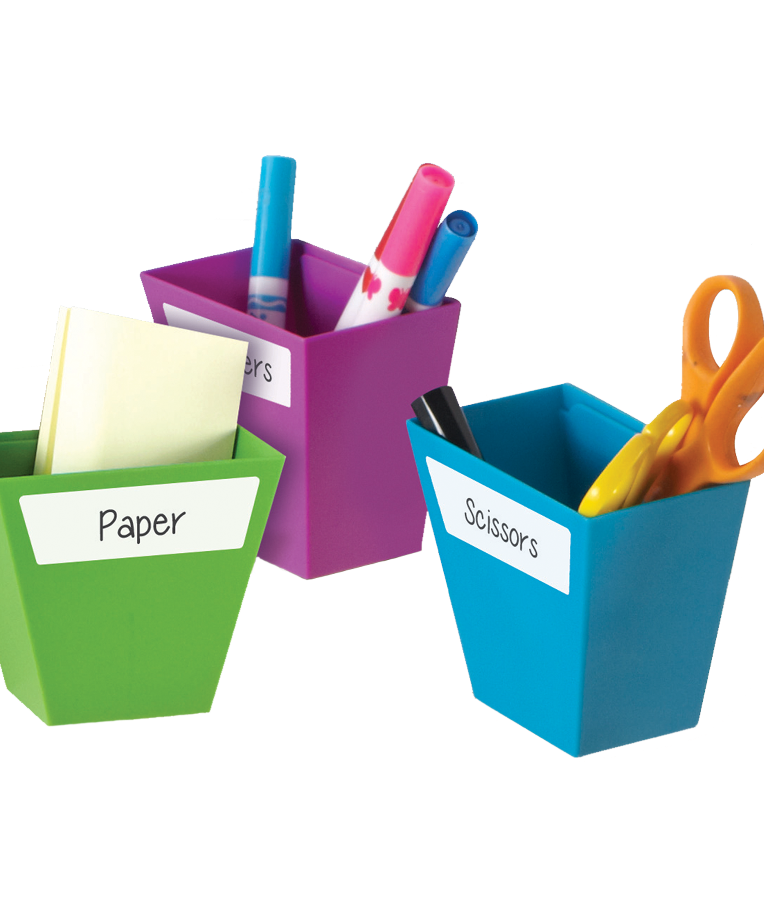 Learning Resources Magnetic Create-a-Space Storage Bins (Set of 4), Vibrant, Multi-Compartment Organizers for Classroom, Office, or Homework Station, Includes Wipe-Clean Labels (9cm x 5cm Each)