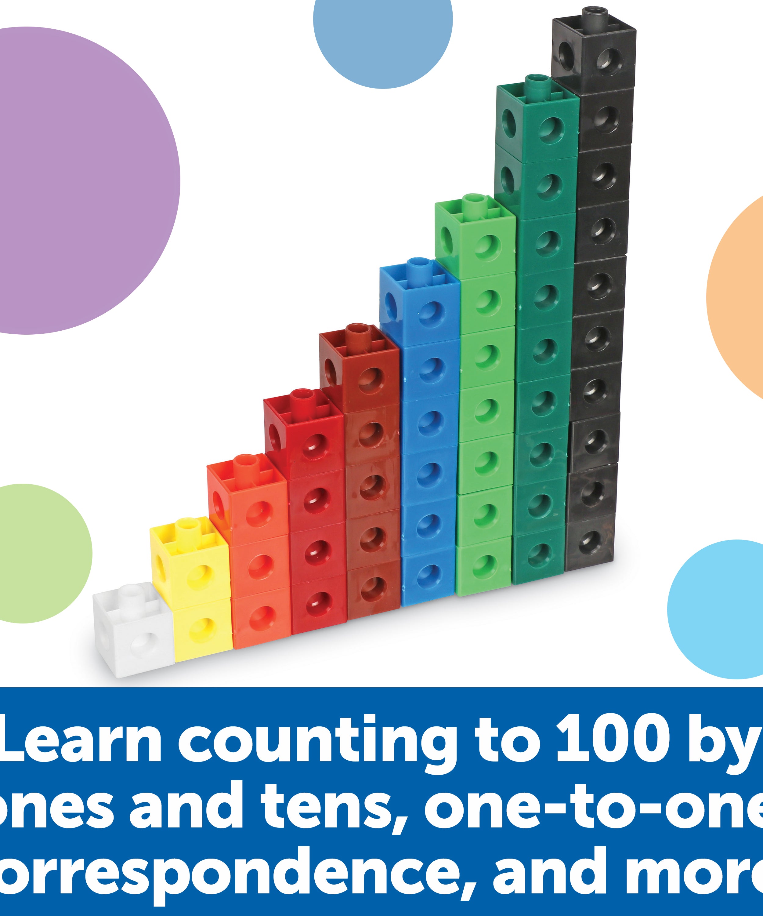 Learning Resources Snap Cubes (Set of 500), Colorful Interlocking Maths Counters, Classroom Teaching Aids for Kids, Ages 5+, Math Learning Tools