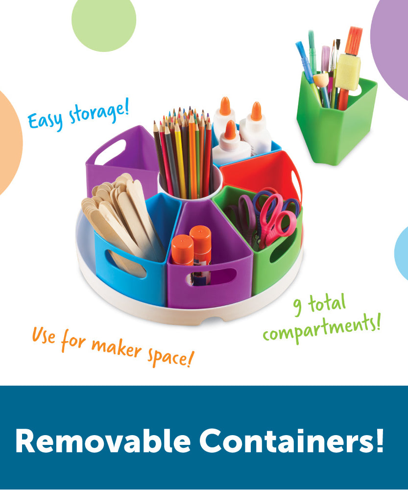 مركز تخزين Create-a-Space من Learning Resources، منظم متعدد الأقسام نابض بالحياة للفصول الدراسية أو المكتب أو محطة الواجبات المنزلية، يتضمن 9 حاويات تخزين (30.5 سم عمق × 11.5 سم ارتفاع)