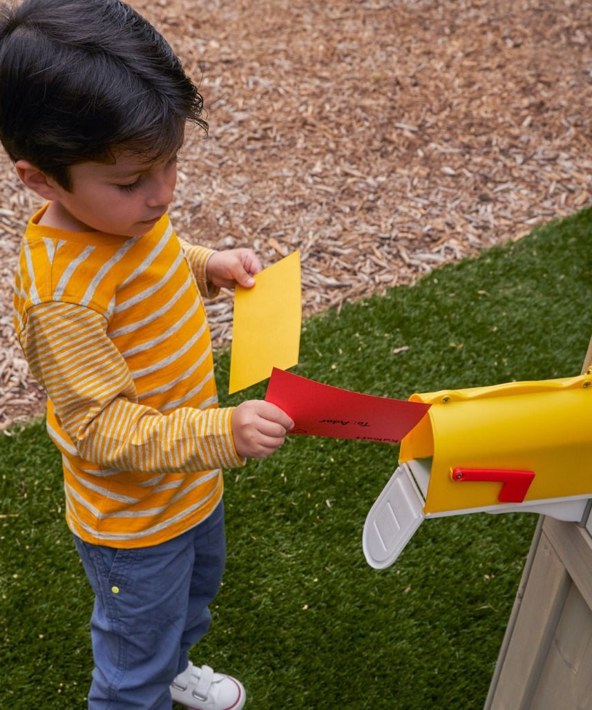 KidKraft Oceanfront Outdoor Playhouse, Cedar Wood Beach Café Style, Grande Size, Playhouse for Kids Ages 3 to 10, EZ Kraft Assembly, Interactive Windows, Bell and Mailbox