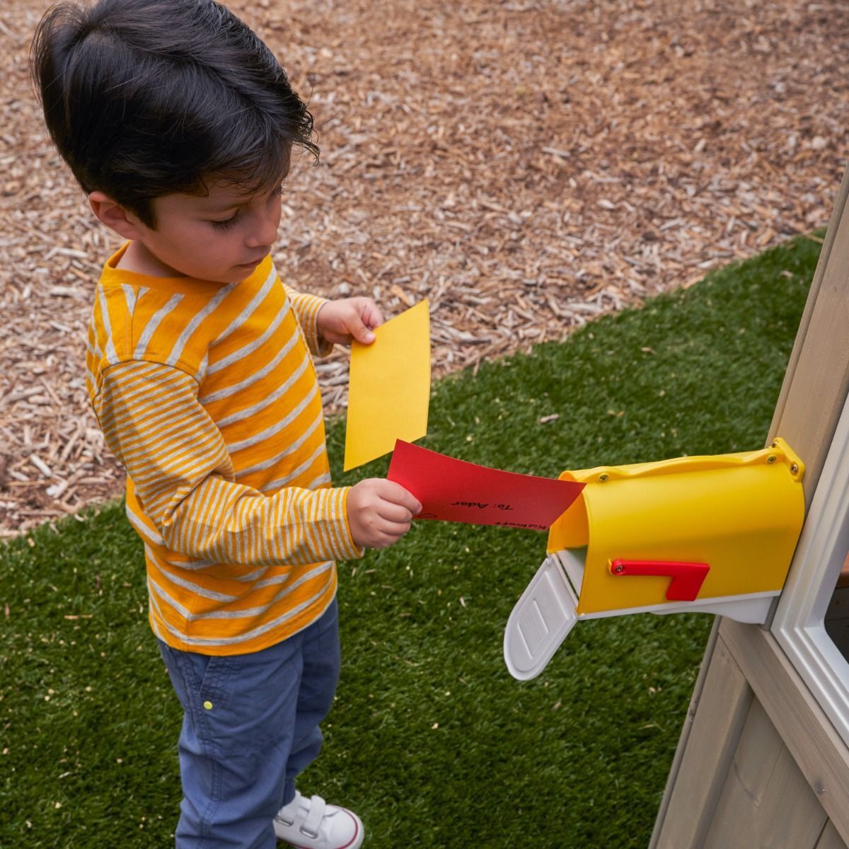 KidKraft Oceanfront Outdoor Playhouse, Cedar Wood Beach Café Style, Grande Size, Playhouse for Kids Ages 3 to 10, EZ Kraft Assembly, Interactive Windows, Bell and Mailbox