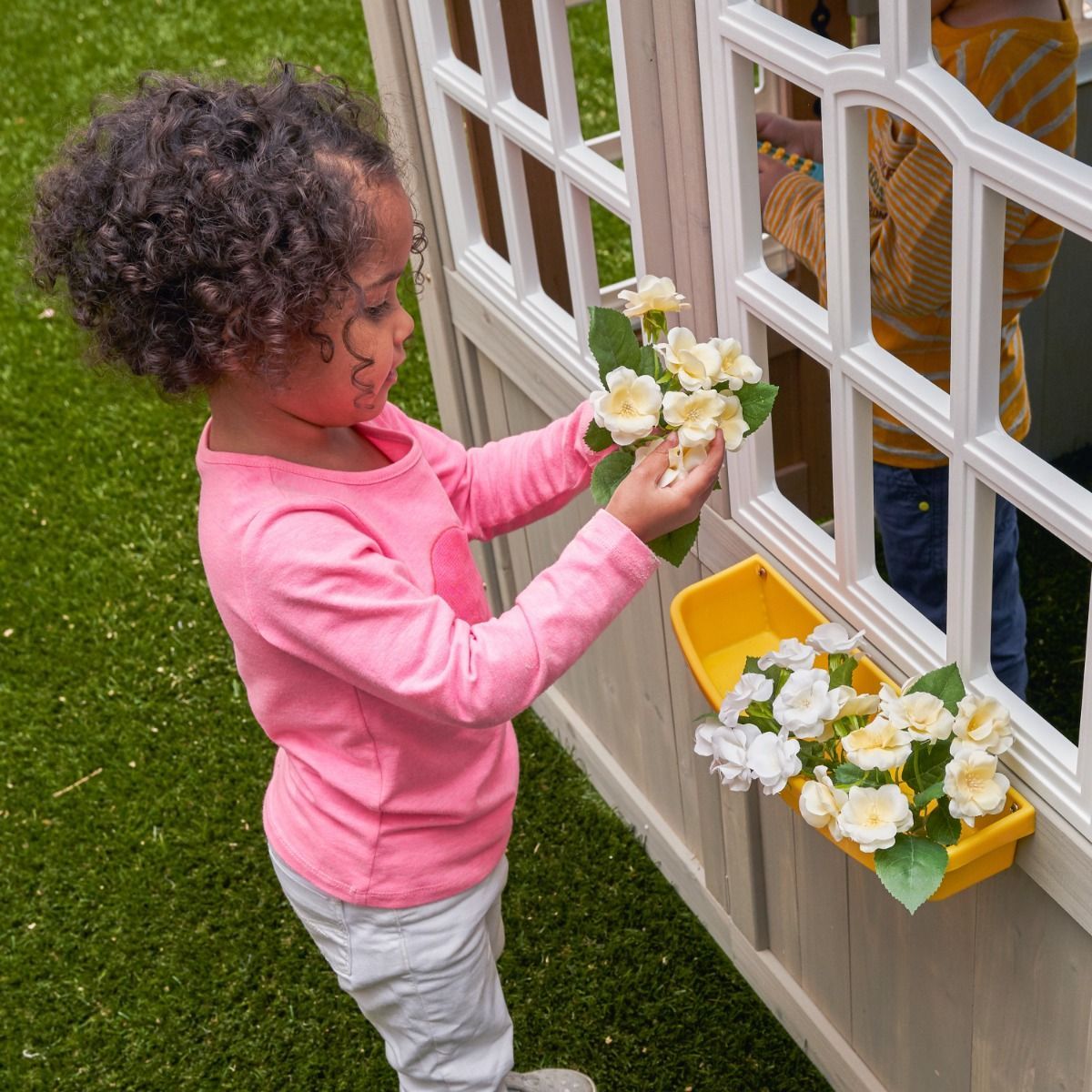 KidKraft Oceanfront Outdoor Playhouse, Cedar Wood Beach Café Style, Grande Size, Playhouse for Kids Ages 3 to 10, EZ Kraft Assembly, Interactive Windows, Bell and Mailbox