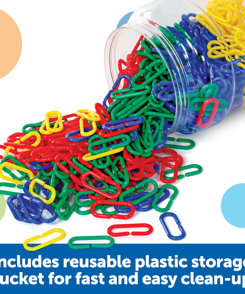 موارد التعلم رابط "N" رابط التعلم، مجموعة من 500 رابط بلاستيكي ملون لمرحلة الرياضيات المبكرة والمهارات الحركية الدقيقة، الفرز والعد والأنماط، تتضمن دليل الأنشطة، للأعمار من 3 سنوات فما فوق