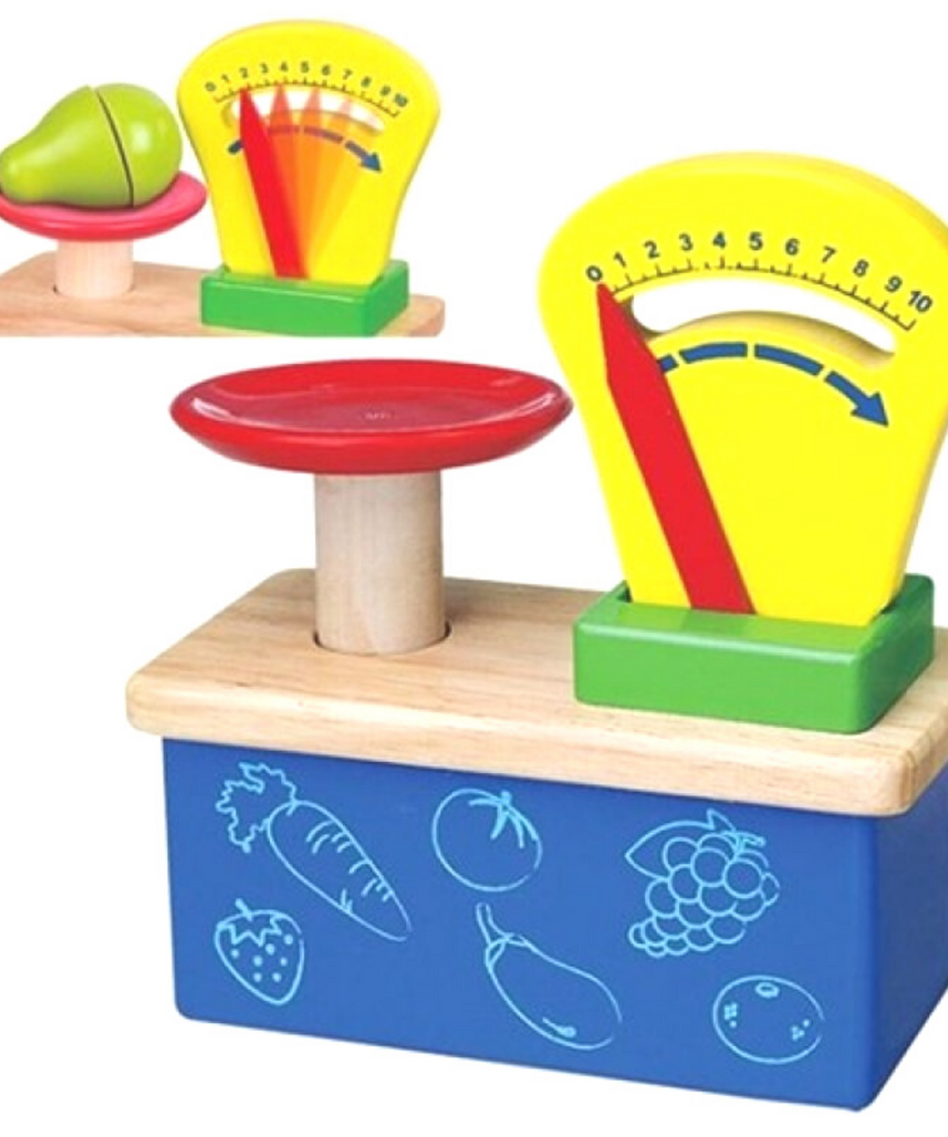 VIGA Weighing Scale Wooden Educational Toy, Role Play Kitchen & Shop Accessory, Ages 3+