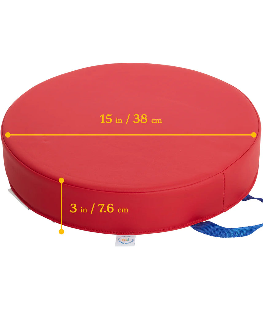 SoftScape Round Floor Cushions 15 Inch 6 Piece Set, Kids Flexible Seating with Handles and Non Slip Base, Foam Classroom and Playroom Floor Pillows, Ages 2+