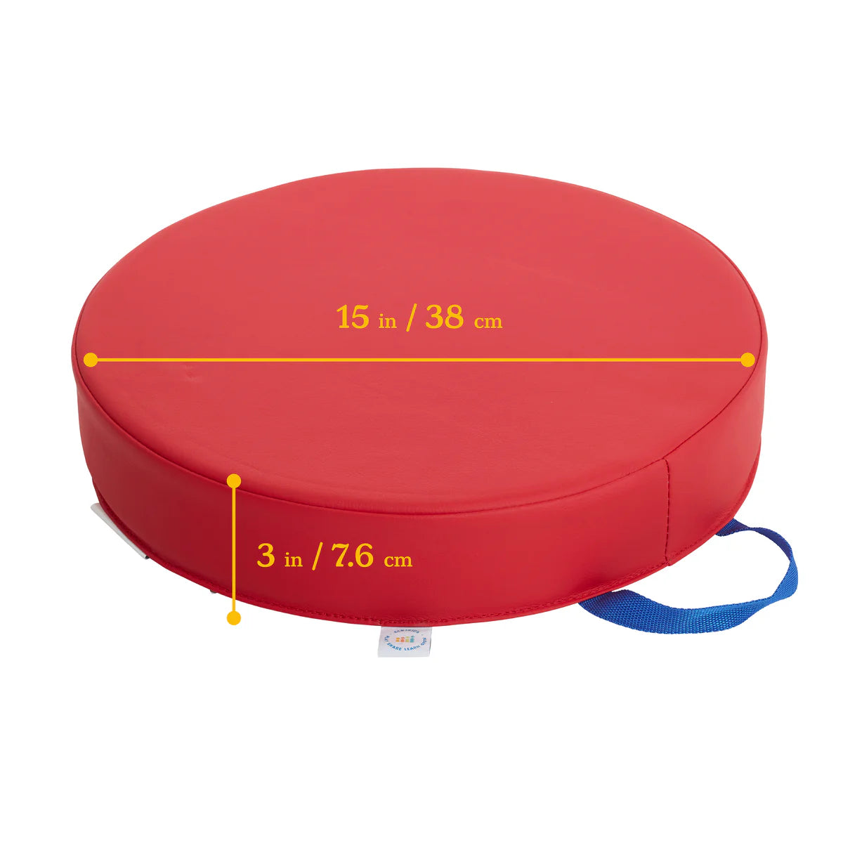SoftScape Round Floor Cushions 15 Inch 6 Piece Set, Kids Flexible Seating with Handles and Non Slip Base, Foam Classroom and Playroom Floor Pillows, Ages 2+