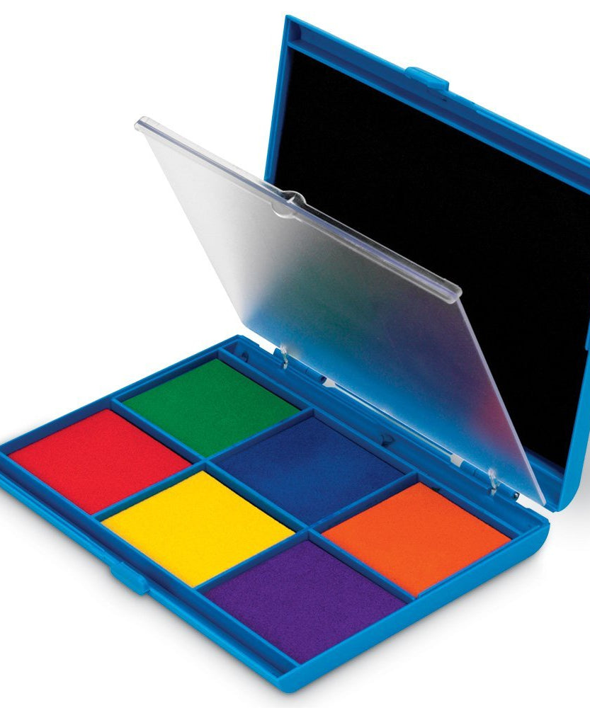 Learning Resources Jumbo 7-Color Dual Stamp Pad, Non-Toxic Washable Ink, 7 Colors, Ideal for Classroom or Craft Use