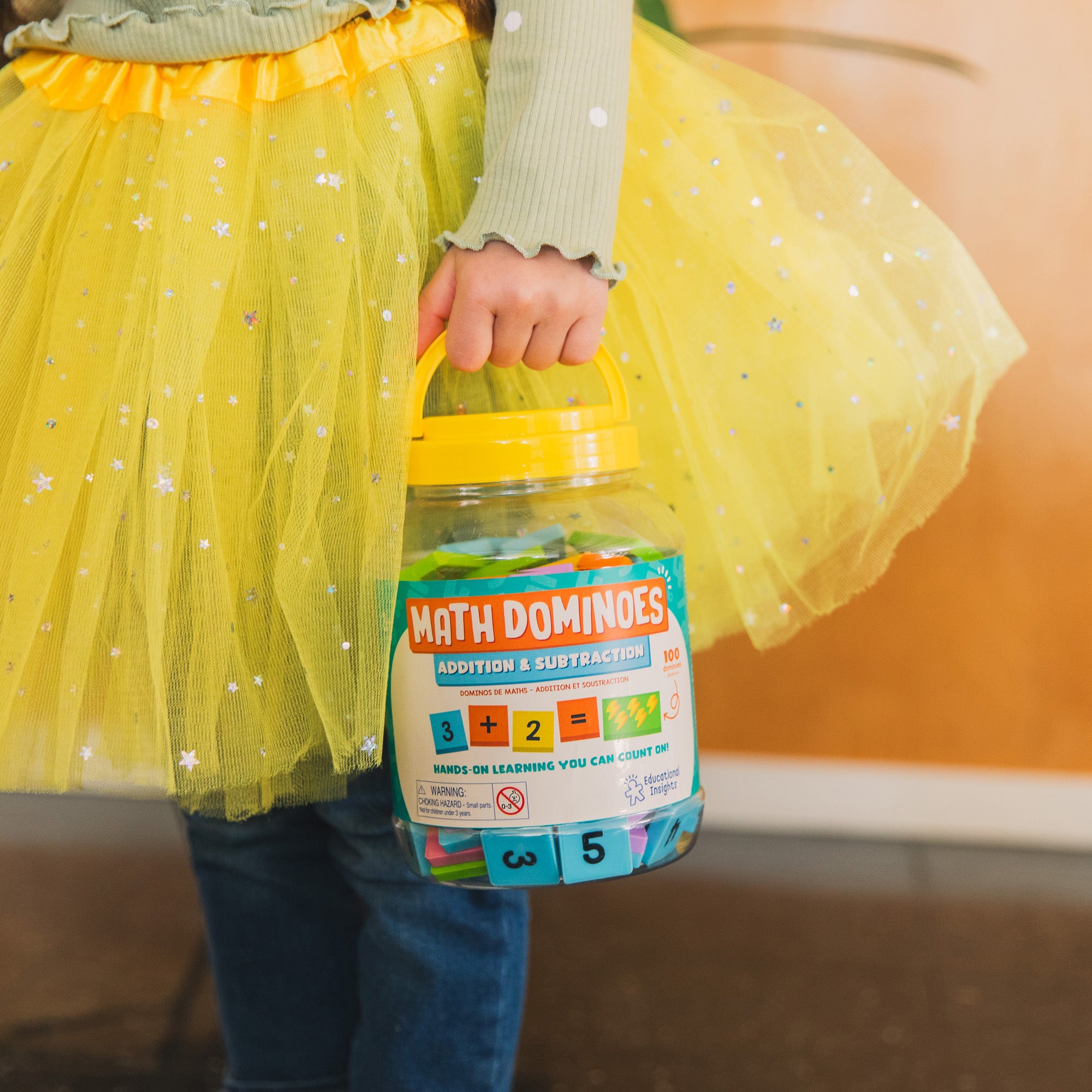 مجموعة دومينو الرياضيات من Learning Resources، مجموعة الجمع والطرح للأطفال، 100 دومينو ملون للعد والتعرف على الأرقام والرياضيات المبكرة، للأعمار من 3 سنوات فما فوق