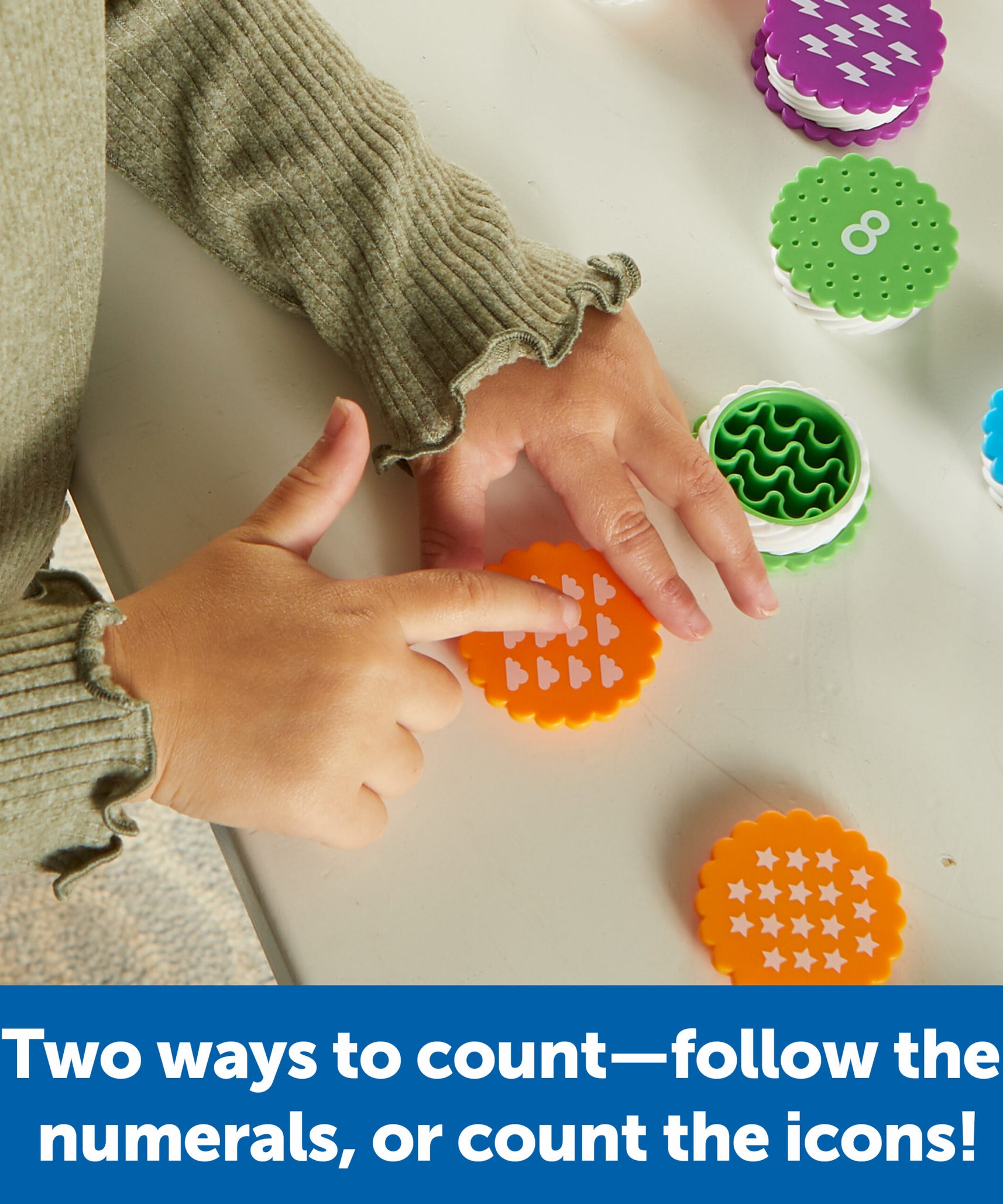 ألعاب تعليمية صغيرة من Learning Resources، مكونة من 40 قطعة لتعليم الأرقام والألوان للأطفال في مرحلة ما قبل المدرسة مع حوض تخزين، مناسبة للأعمار من 3 سنوات فما فوق