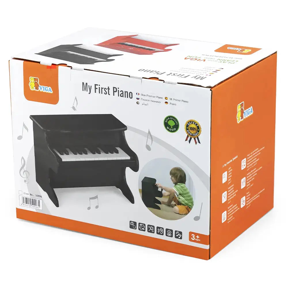 Viga Toys My First Wooden Piano for Kids, 25 Key Toy Piano with Music Book, Early Music Learning Instrument, Educational Musical Toy for Toddlers and Preschoolers, Ages 3 Years+