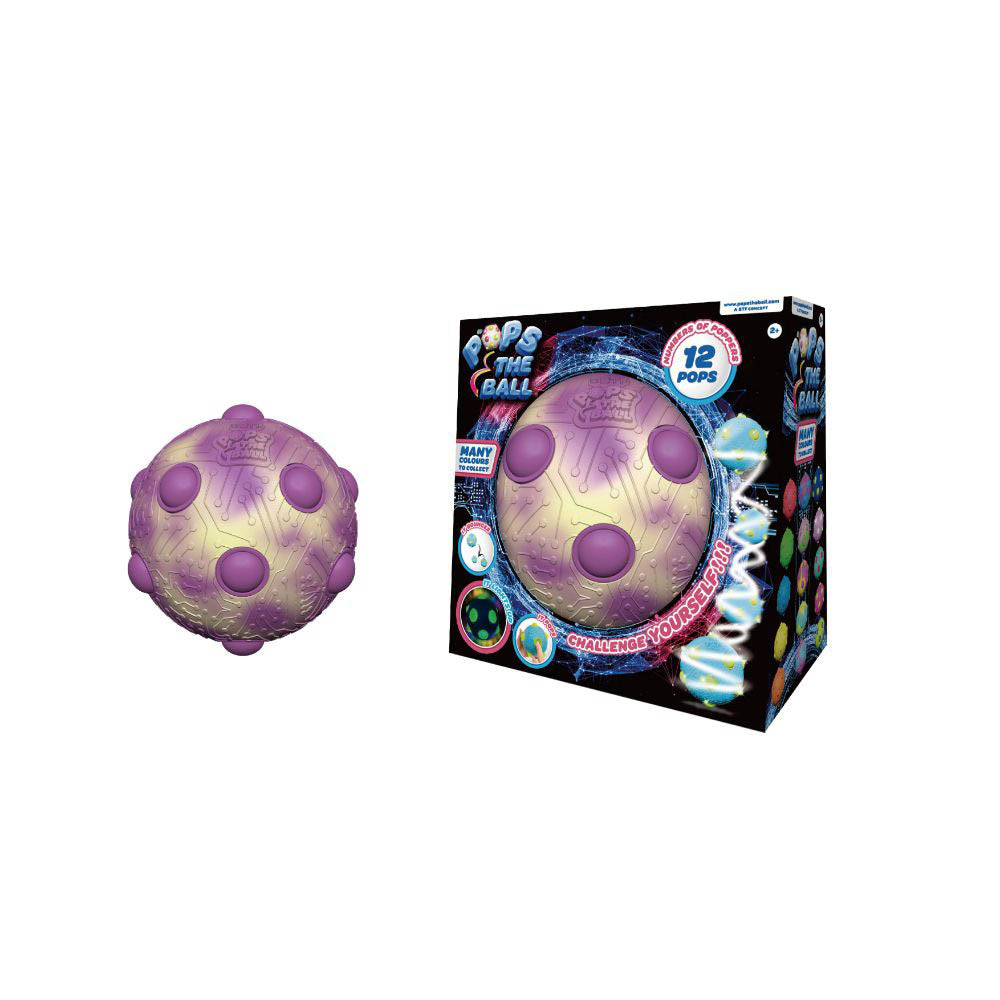 Pops The Ball 10cm Standard Size, Colour Mix Assorted, Light-Up Bouncing Balls, Fun Sensory Toys for Kids, Pop & Bounce, 12-Pops, Kids Playroom or Party Favors