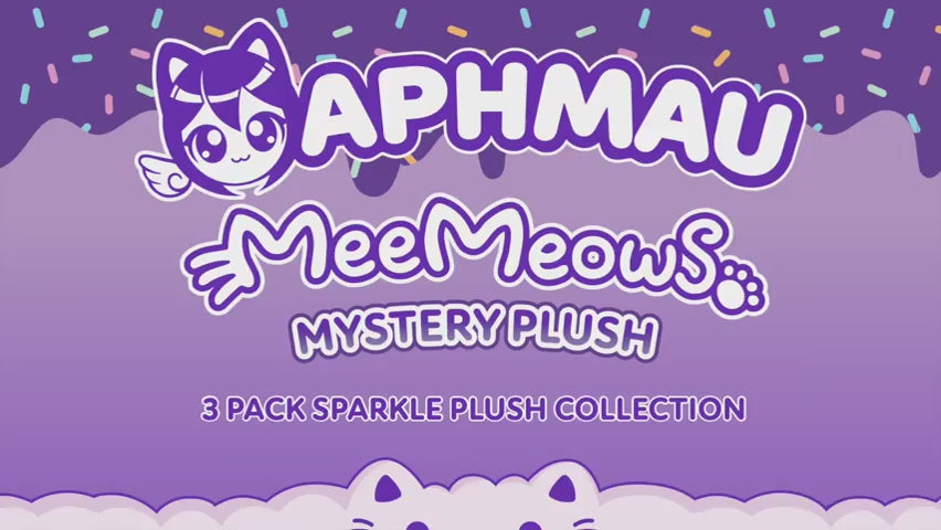 Aphmau MeeMeow Plush 3-Pack Sparkle Ice Cream Edition, 6 Inch Collectible Cat Plush Toys, Soft & Cuddly Gift for Kids, Ages 5+