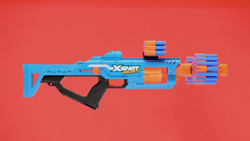 XShot Insanity Double Berzerko Blaster Pack, 8-Shot Dart Gun with 96 Foam Darts, Modular Storage, Rapid-Fire Toy Blaster for Kids Outdoor Action, Pack of 2