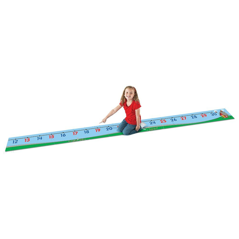 Learning Resources 0–30 Number Line Floor Mat Durable Vinyl Math Mat for Kids Ages 5 Plus