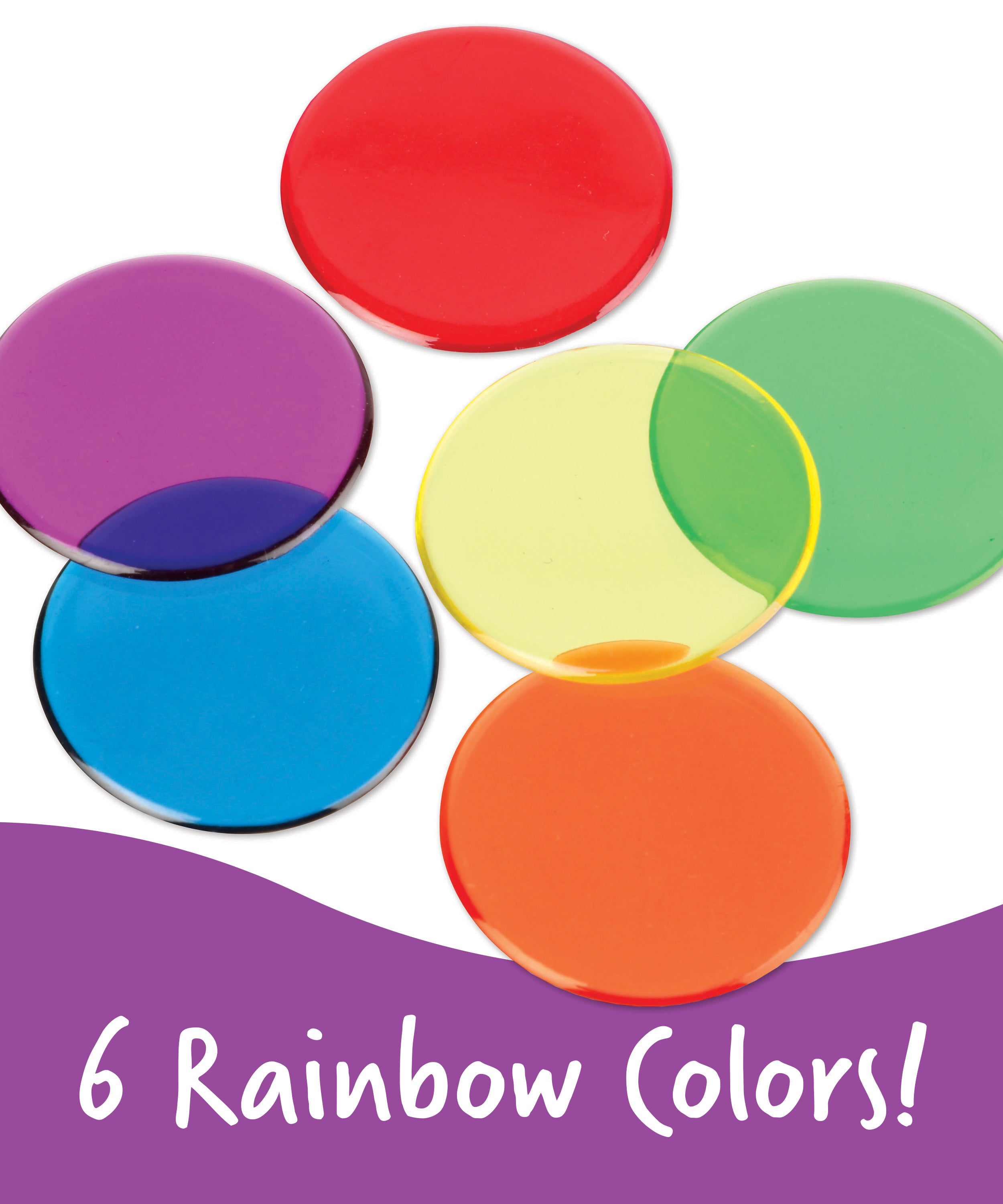 موارد تعليمية - عدادات شفافة، مجموعة من 250 عدادًا ملونًا بقياس 2 سم لأنشطة الرياضيات، للأعمار من 5 سنوات فما فوق