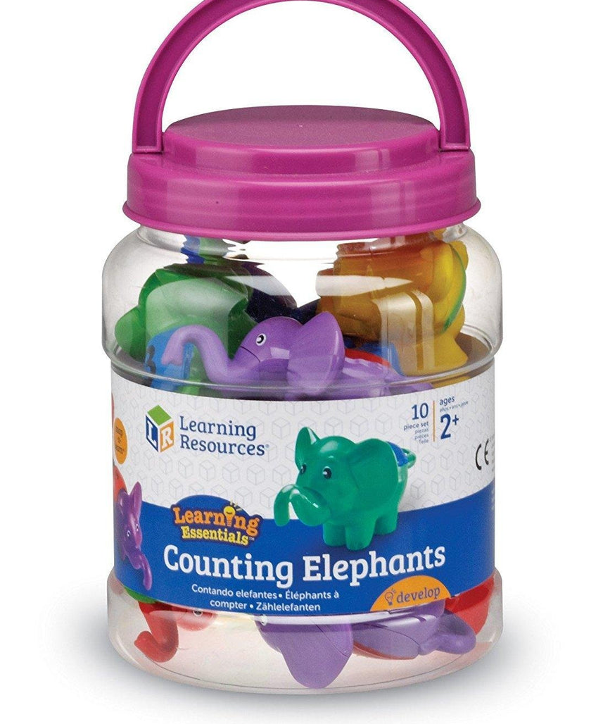 Learning Resources Snap 'n' Learn Counting Elephants, Set of 10 Educational Linking Elephants for Number & Colour Recognition, Fine Motor Skills Toy for Toddlers, Ages 2+