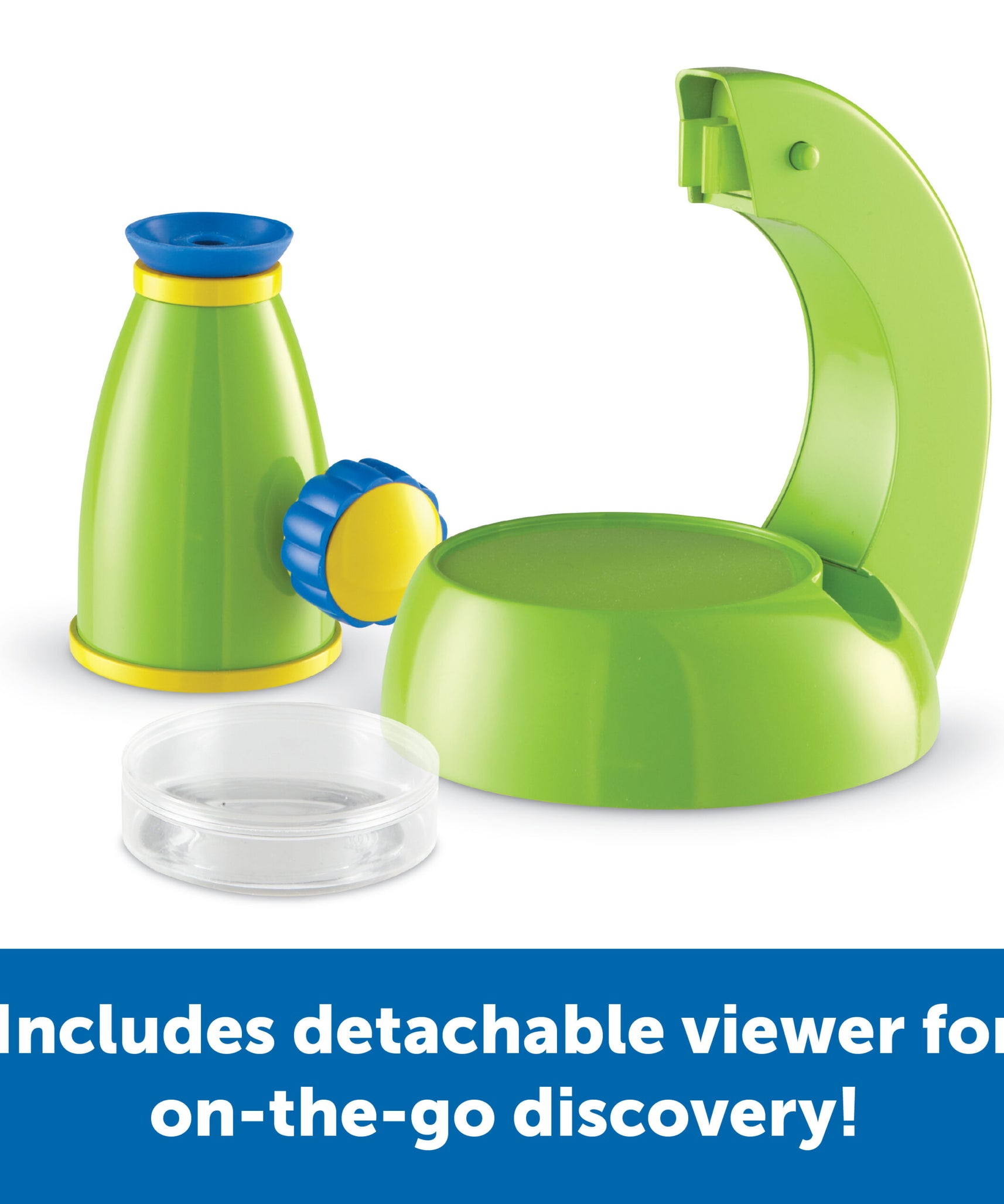 موارد التعلم، مجهر ViewScope للعلوم الأساسية، مجهر عملي للأطفال، تكبير 20 ضعفًا، عارض قابل للفصل، عدسة عينية ناعمة للراحة، يتضمن جرابًا بلاستيكيًا شفافًا للعينات، مناسب للأعمار من 3 سنوات فما فوق