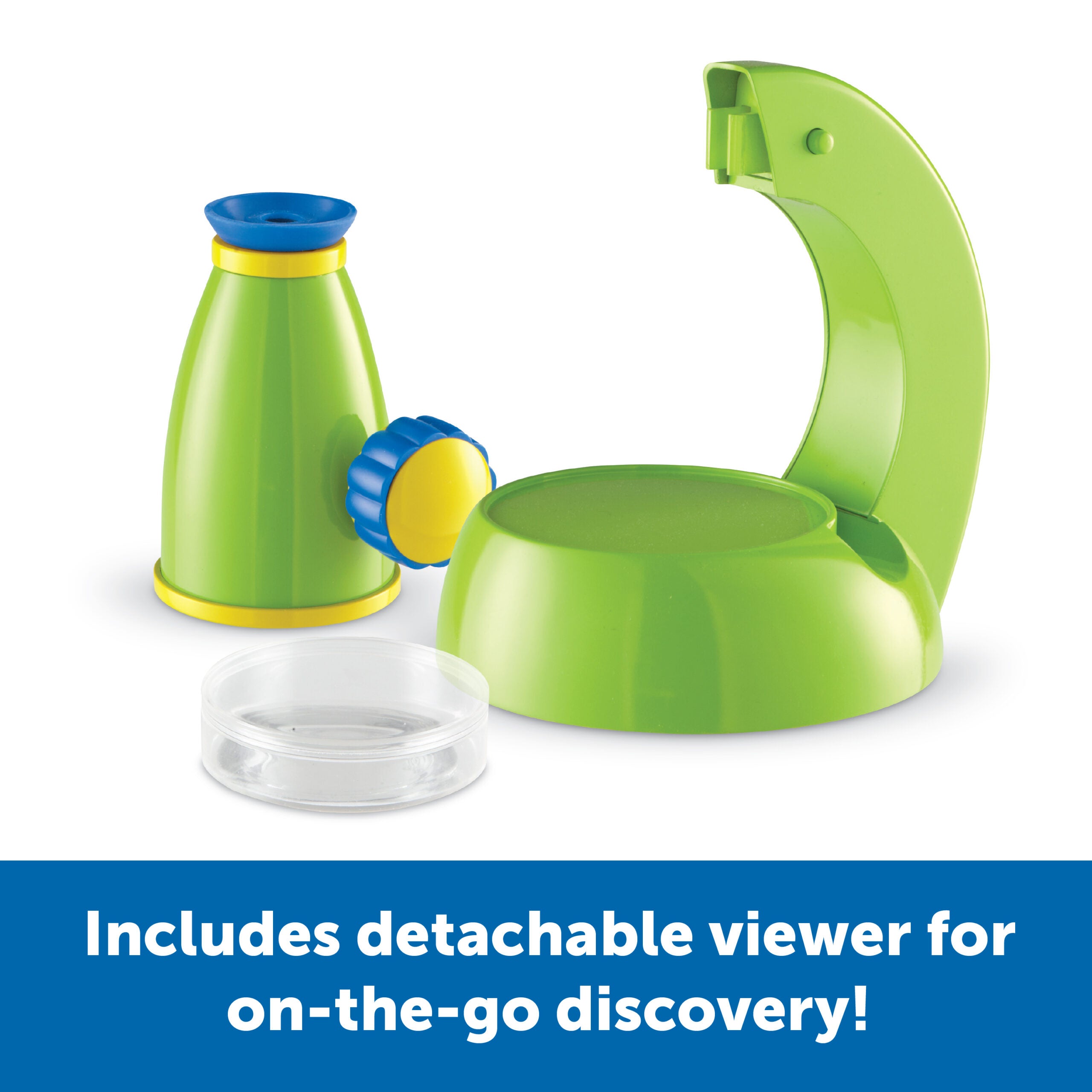 موارد التعلم، مجهر ViewScope للعلوم الأساسية، مجهر عملي للأطفال، تكبير 20 ضعفًا، عارض قابل للفصل، عدسة عينية ناعمة للراحة، يتضمن جرابًا بلاستيكيًا شفافًا للعينات، مناسب للأعمار من 3 سنوات فما فوق